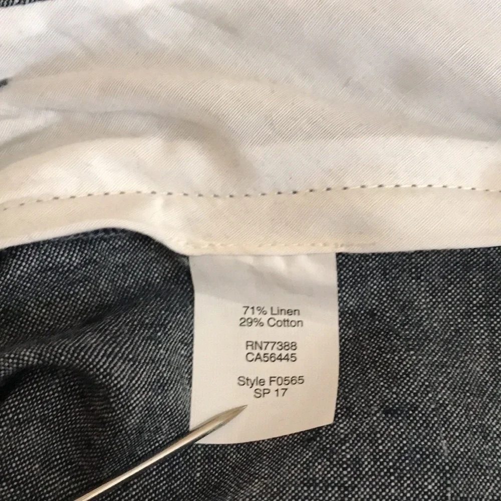 J.CREW—THE DRIGGS Men’s Dark Gray Slate Linen Cotton Blend Straight Leg Chinos